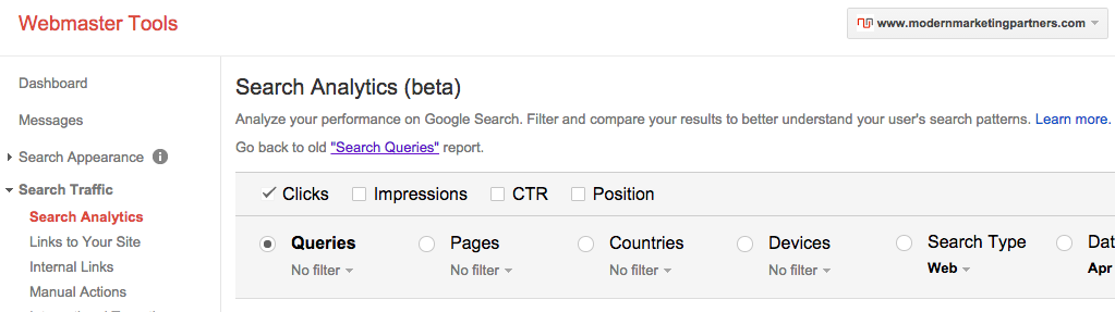 Go Back to Search Queries Report