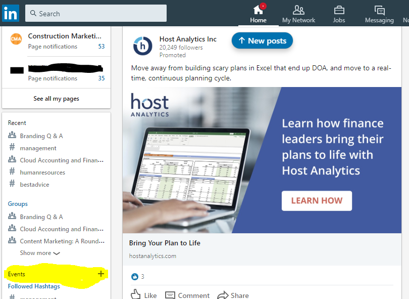 Where Can You Find the LinkedIn Events Tab?